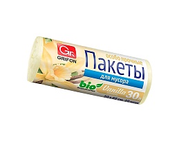 Мешки для мусора 30 л, ароматизированные, Ваниль, бежевые, в рулоне 20 шт., ПНД, 9 мкм, 560х530 мм, GRIFON Aroma, 101-020 V в Благовещенске