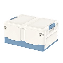 Ящик пластиковый складной белый, дно синее, 480х360х240 мм в Благовещенске