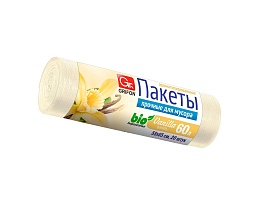 Мешки для мусора 60 л, ароматизированные, Ваниль, бежевые, в рулоне 20 шт., ПНД, 9 мкм, 650х550 мм, GRIFON Aroma, 101-023 V в Благовещенске