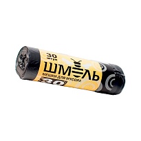 Мешки для мусора 30 л, черные, в рулоне 30 шт., ПНД, 7 мкм, 600х500 мм, ШМЕЛЬ, 4625 в Благовещенске