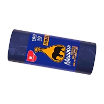 Мешки для мусора 160 л, синие, рулон 10 шт., ПВД, 35 мкм, 1100х900 мм, Уфа Пак, МВ1755 (МВ 160-10ср) в Благовещенске