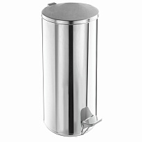 Урна для мусора с педалью, усиленное, Титан, 50 л, кольцо под мешок, нержавеющая сталь, хром в Благовещенске