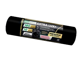 Мешки для мусора 180 л, черные, в рулоне 10 шт., ПВД, 60 мкм, 1100х930 мм, EXTRA LUX+, 1801098 в Благовещенске