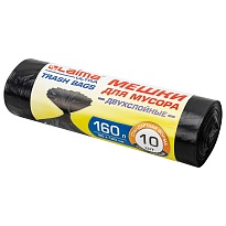 Мешки для мусора 160 л, черные, в рулоне 10 шт., ПВД, 30 мкм, 1200х900 мм, LAIMA ULTRA, 607694 в Благовещенске