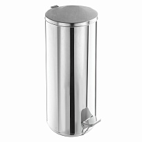 Ведро для мусора с педалью, усиленное, Титан, 30 л, кольцо под мешок, нержавеющая сталь, хром в Благовещенске