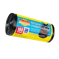 Мешки для мусора 180 л, черные, в рулоне 30 шт., ПНД, 20 мкм, 1150х800 мм, Крепак, 4607075710139 в Благовещенске Мешки для мусора 180 л, черные, в рулоне 30 шт., ПНД, 20 мкм, 1150х800 мм, Крепак, 4607075710139 в Благовещенске