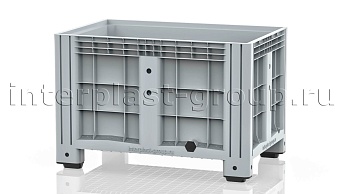 Контейнер iBox сплошной на ножках с пробкой 2 дюйма серый в Благовещенске