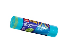 Мешки для мусора 35 л, с завязками, голубые, в рулоне 20 шт., ПНД, 12 мкм, 560х530 мм, GRIFON, 101-061 в Благовещенске
