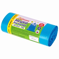 Мешки для мусора 35 л, синие, в рулоне 30 шт., ПНД, 10 мкм, 600х500 мм, Любаша, 608091 в Благовещенске