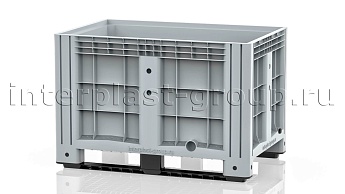 Контейнер iBox сплошной на полозьях с пробкой 1 дюйм серый в Благовещенске
