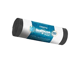 Мешки для мусора 120 л, черные, в рулоне 10 шт., ПНД, 14 мкм, 1100х700 мм, SIBIRSKAYA, 101-008 S в Благовещенске