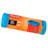 Мешки для мусора 80 л, синие, в рулоне 20 шт., ПНД, 12 мкм, 900х700 мм, PACLAN Classic, 606335 в Благовещенске