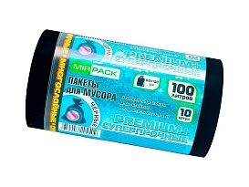 Мешки для мусора 100 л, черные, в рулоне 10 шт., ПВД, 70 мкм, 1000х600 мм, PREMIUM+, 1001076 в Благовещенске