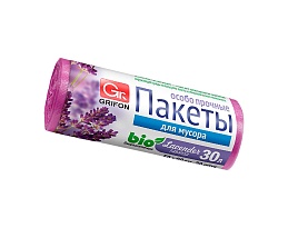 Мешки для мусора 30 л, ароматизированные, Лаванда, сиреневые, в рулоне 20 шт., ПНД, 9 мкм, 560х530 мм, GRIFON Aroma, 101-020 La в Благовещенске