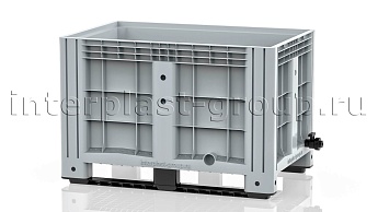 Контейнер iBox сплошной на полозьях с краном серый в Благовещенске