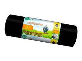 Мешки для мусора 180 л, ароматизированные, черные, в рулоне 10 шт., ПВД, 100 мкм, 1100х930 мм, Добрыня, Dob18010black в Благовещенске