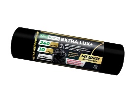 Мешки для мусора 240 л, черные, в рулоне 10 шт., ПВД 60 мкм, 1300х930 мм, EXTRA LUX+, 24010115 в Благовещенске